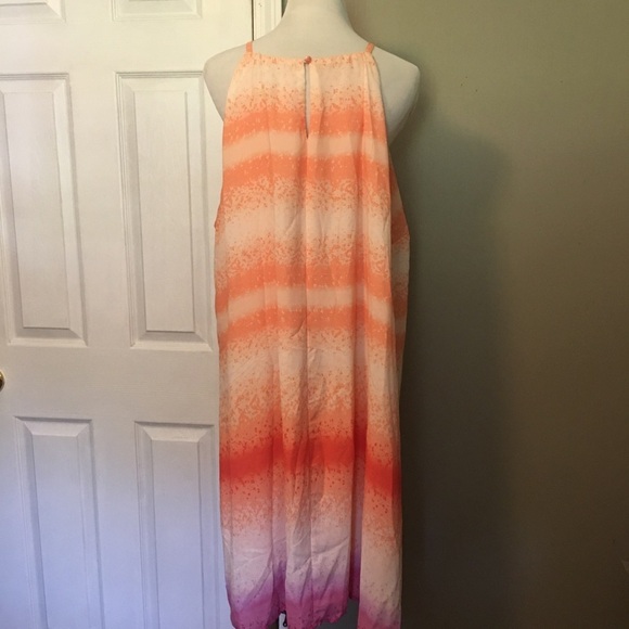 Luxology Peach & Purple Ombre Maxi Halter Style Dress Sz 20W - Picture 6 of 10